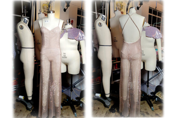 crystal mesh full length dress